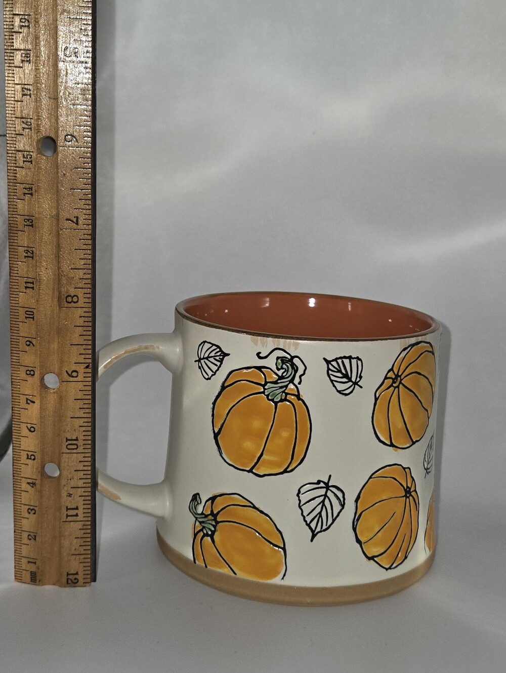 Pumpkin Pattern Ceramic Mug with Orange Interior Spectrum Designz Coffee Mug